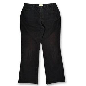 Talbots Petites Black Corduroy Stretch Bootcut‎ Pants Womemn's Size 10